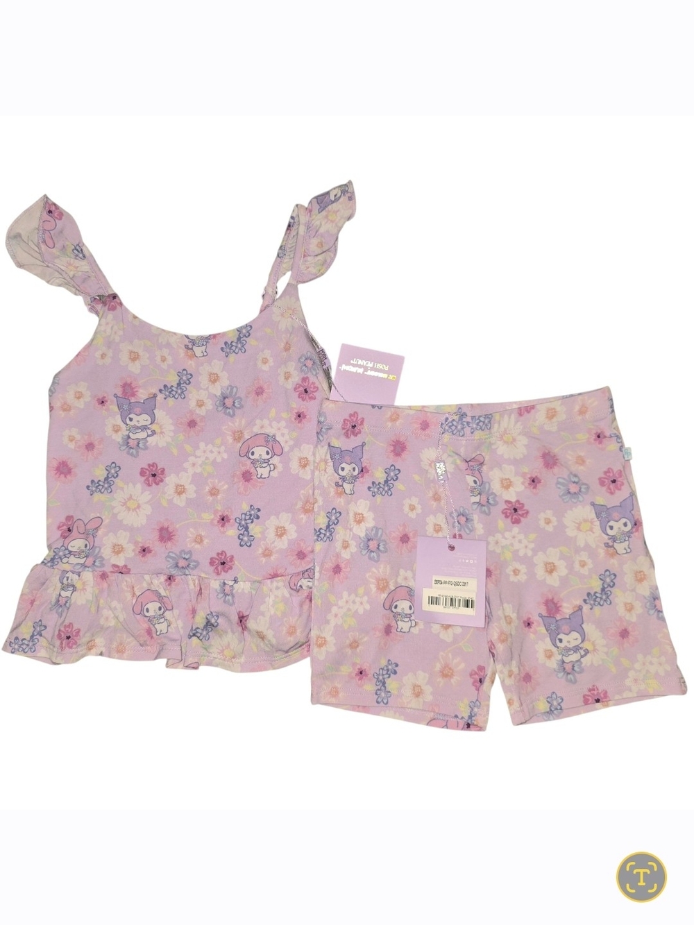 Posh Peanut X Hello Kitty My Melody Ruffled Tank & Bike Shorts 3T/4T NWT
